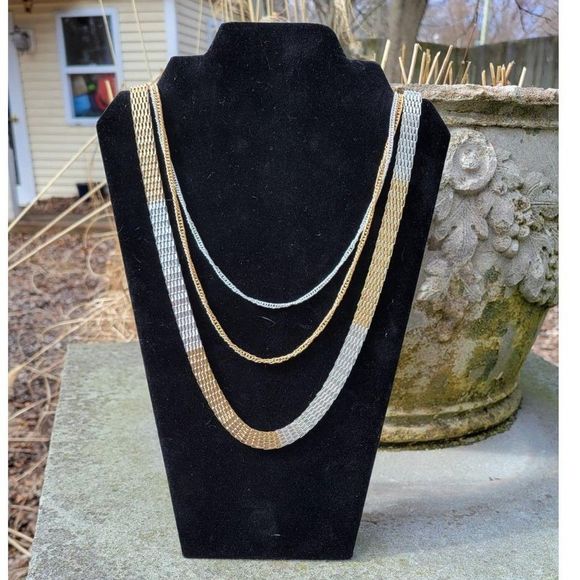 Two Toned Multi Stand Necklace - Picture 6 of 6